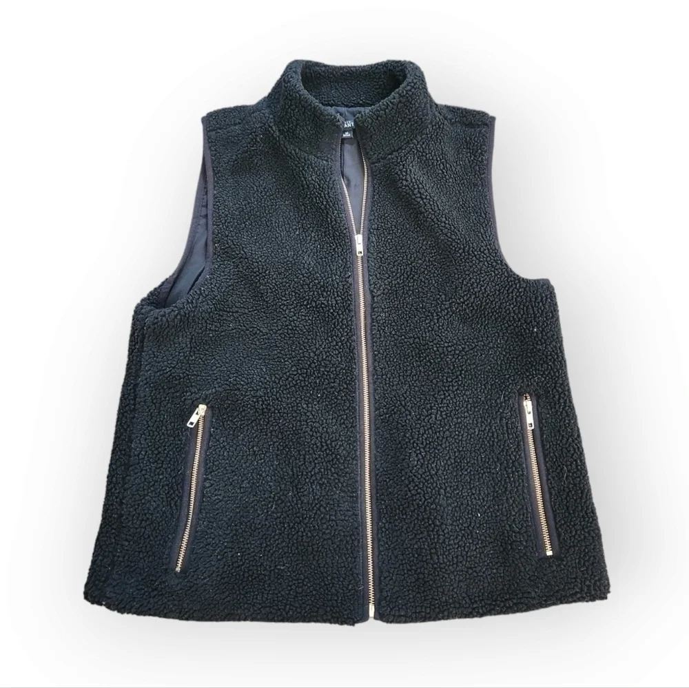 J.Crew Mercantile Sherpa Vest Gold Zip Medium
